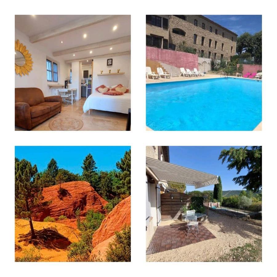 superbe logement au cœur Luberon proche du Colorado provencal dans une résidence au calme avec piscine, magnifique vu sur le Luberon depuis la terrasse Viens Esterno foto